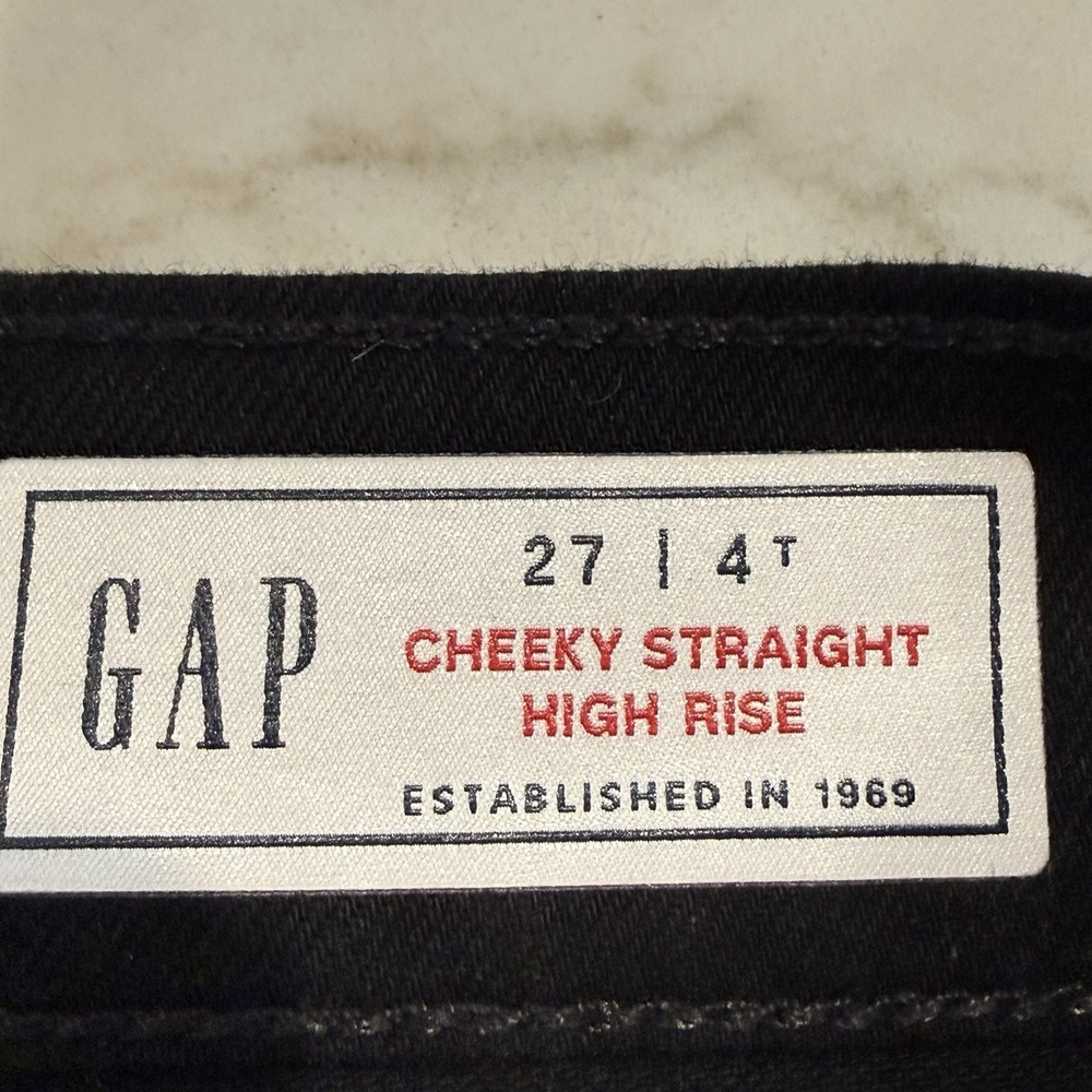 Gap The Cheeky Straight High Rise Jeans Black Women's 27 4Tall Long NEW W/TAGS - Picture 5 of 5